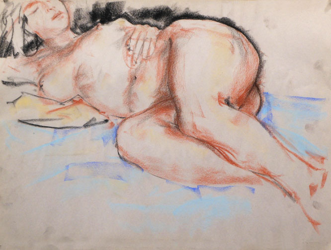 woman in pastel