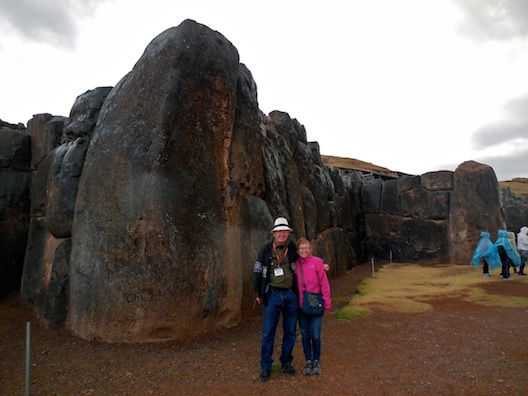 Us in front of one of the
                    larger stones